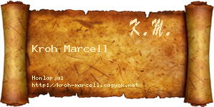 Kroh Marcell névjegykártya
